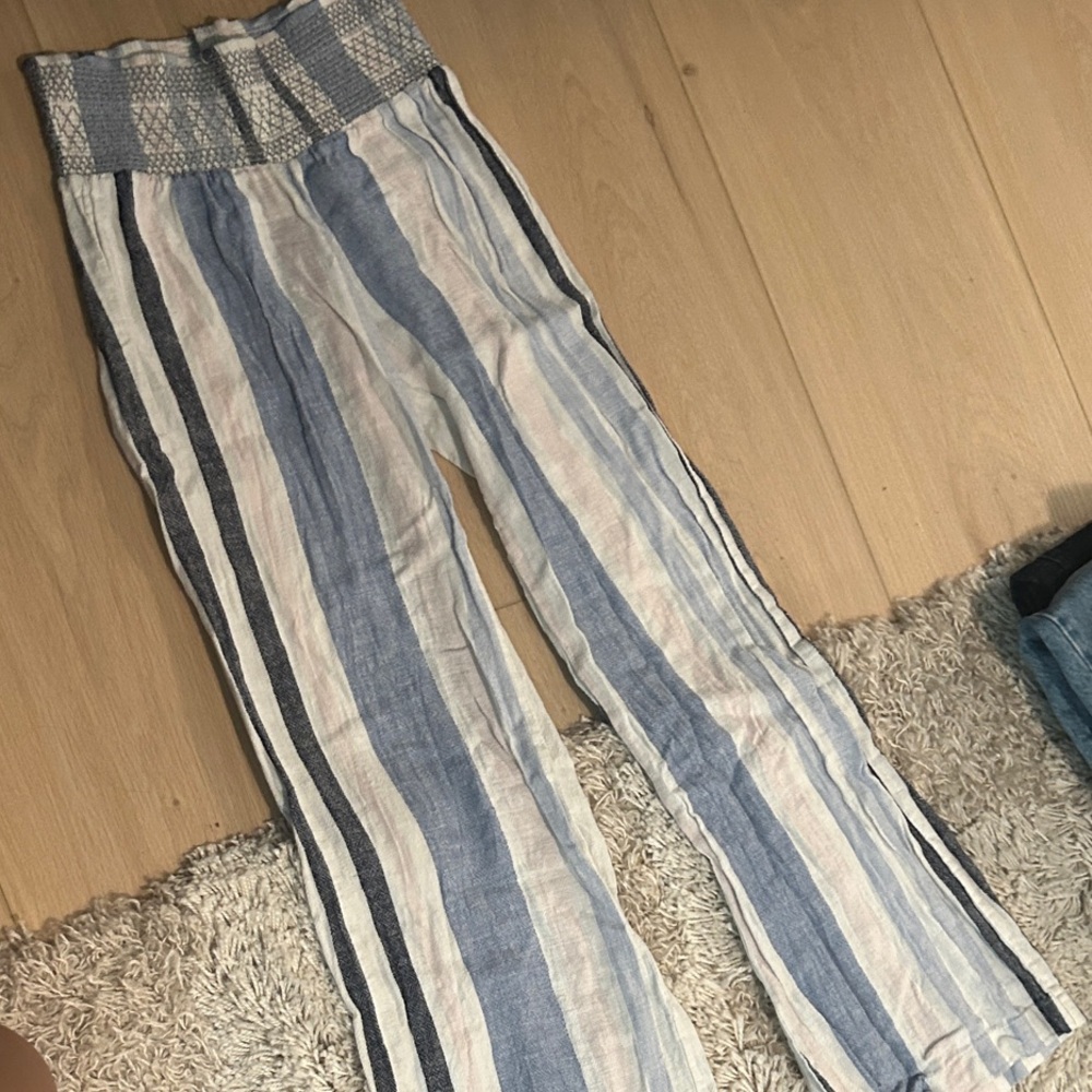Striped Wide-Leg Lenin style Pants